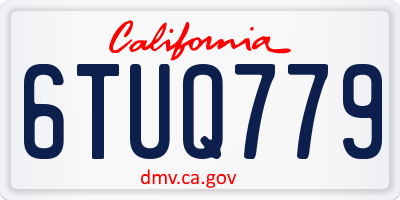 CA license plate 6TUQ779