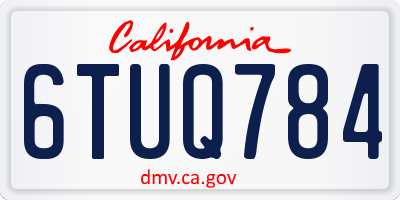 CA license plate 6TUQ784