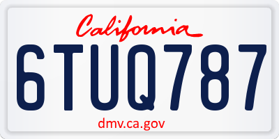 CA license plate 6TUQ787