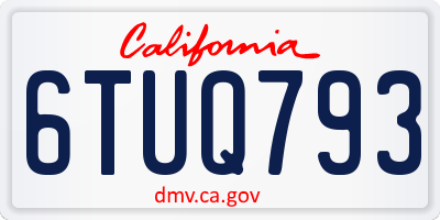 CA license plate 6TUQ793