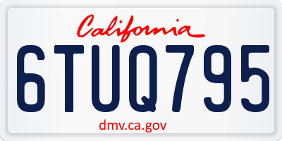 CA license plate 6TUQ795