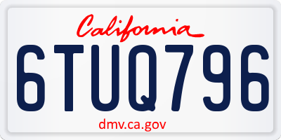 CA license plate 6TUQ796