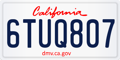 CA license plate 6TUQ807