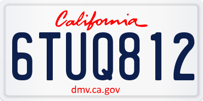 CA license plate 6TUQ812
