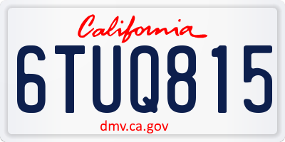 CA license plate 6TUQ815