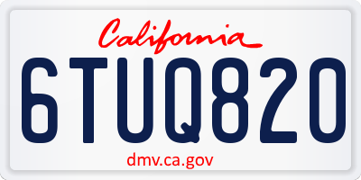 CA license plate 6TUQ820