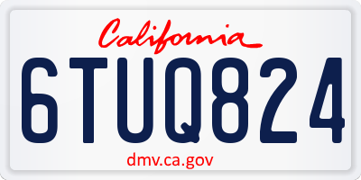 CA license plate 6TUQ824