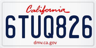 CA license plate 6TUQ826