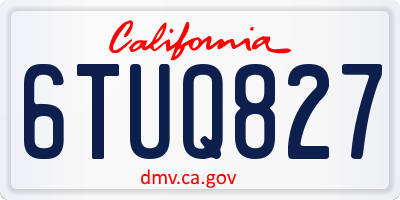 CA license plate 6TUQ827