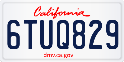 CA license plate 6TUQ829