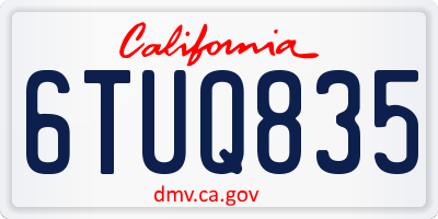CA license plate 6TUQ835