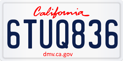 CA license plate 6TUQ836