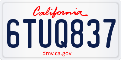 CA license plate 6TUQ837