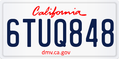 CA license plate 6TUQ848