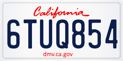 CA license plate 6TUQ854