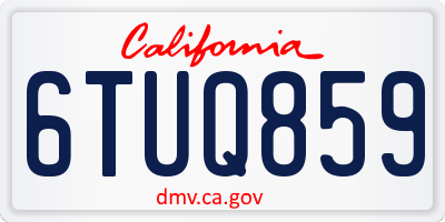 CA license plate 6TUQ859