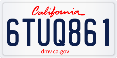 CA license plate 6TUQ861