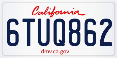CA license plate 6TUQ862
