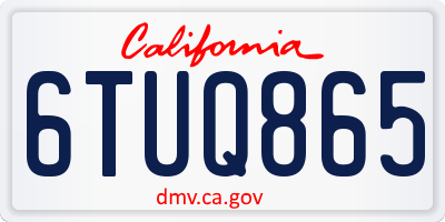 CA license plate 6TUQ865