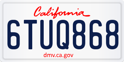 CA license plate 6TUQ868