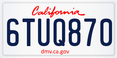CA license plate 6TUQ870