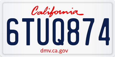 CA license plate 6TUQ874