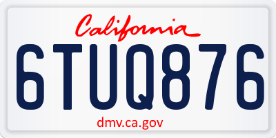CA license plate 6TUQ876