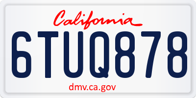 CA license plate 6TUQ878
