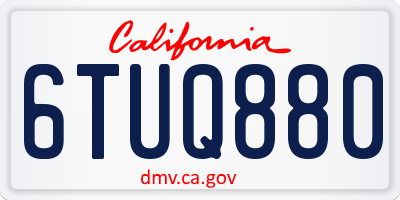 CA license plate 6TUQ880