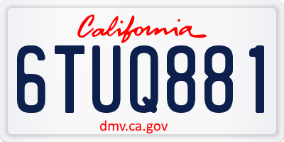 CA license plate 6TUQ881