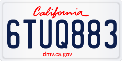 CA license plate 6TUQ883