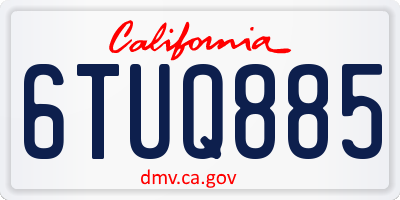 CA license plate 6TUQ885