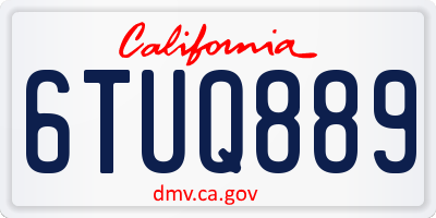CA license plate 6TUQ889