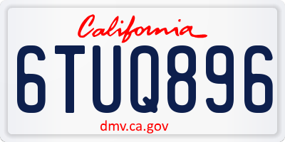 CA license plate 6TUQ896