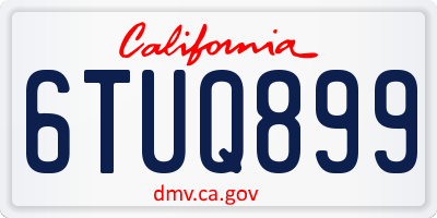 CA license plate 6TUQ899