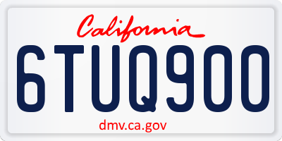 CA license plate 6TUQ900