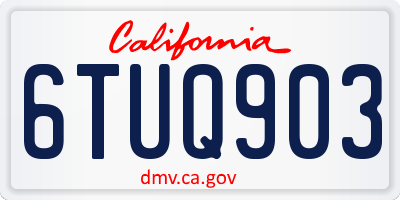 CA license plate 6TUQ903