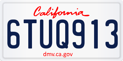 CA license plate 6TUQ913