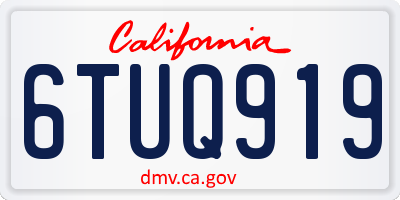 CA license plate 6TUQ919