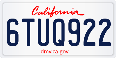 CA license plate 6TUQ922