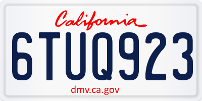 CA license plate 6TUQ923
