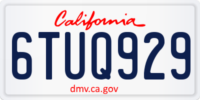 CA license plate 6TUQ929