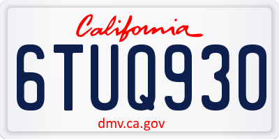CA license plate 6TUQ930