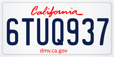 CA license plate 6TUQ937