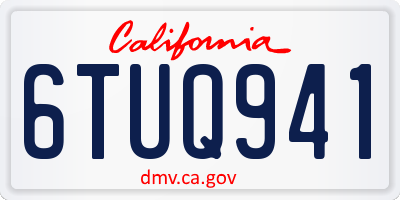 CA license plate 6TUQ941