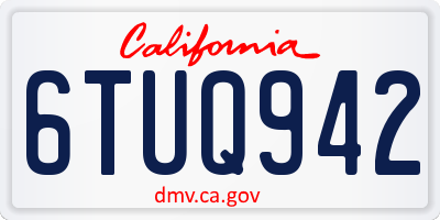 CA license plate 6TUQ942