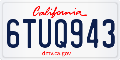 CA license plate 6TUQ943