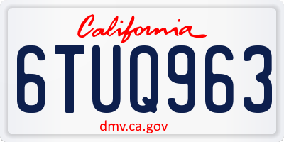 CA license plate 6TUQ963