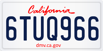 CA license plate 6TUQ966