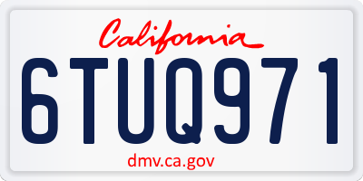 CA license plate 6TUQ971